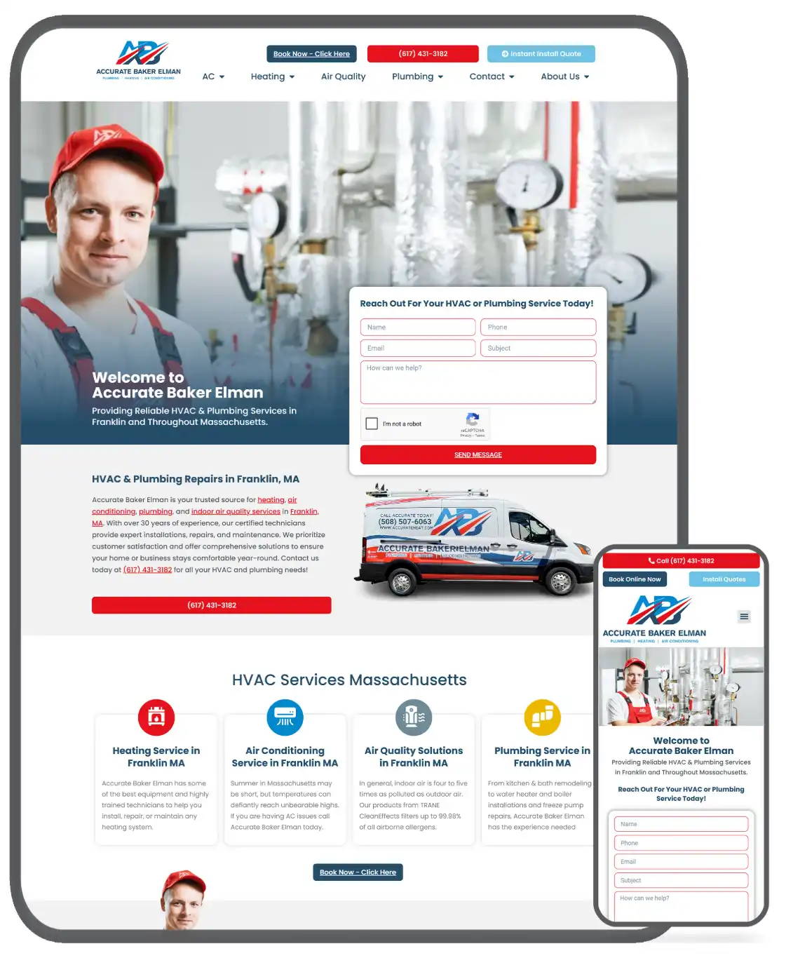 Accurate Baker Elman HVAC Franklin MA — Website by JPG Designs